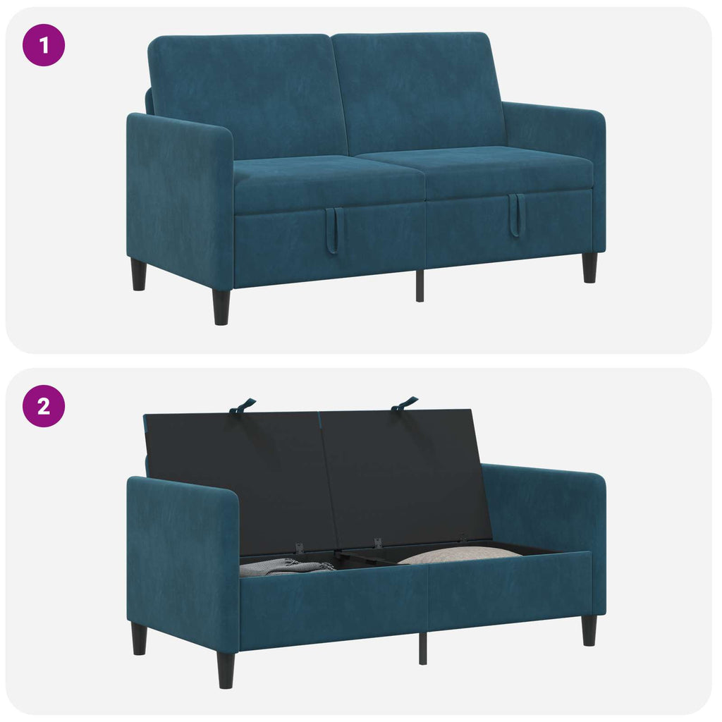Sofa mit Stauraum Blau 152 x 78 x 87 cm Polyester