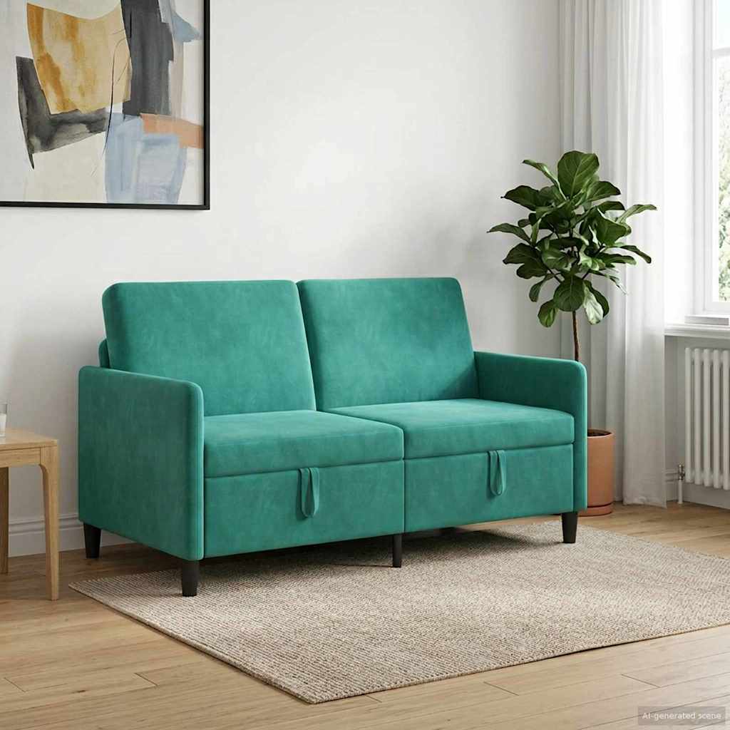 Sofa mit Stauraum Türkis 152 x 78 x 87 cm Polyester