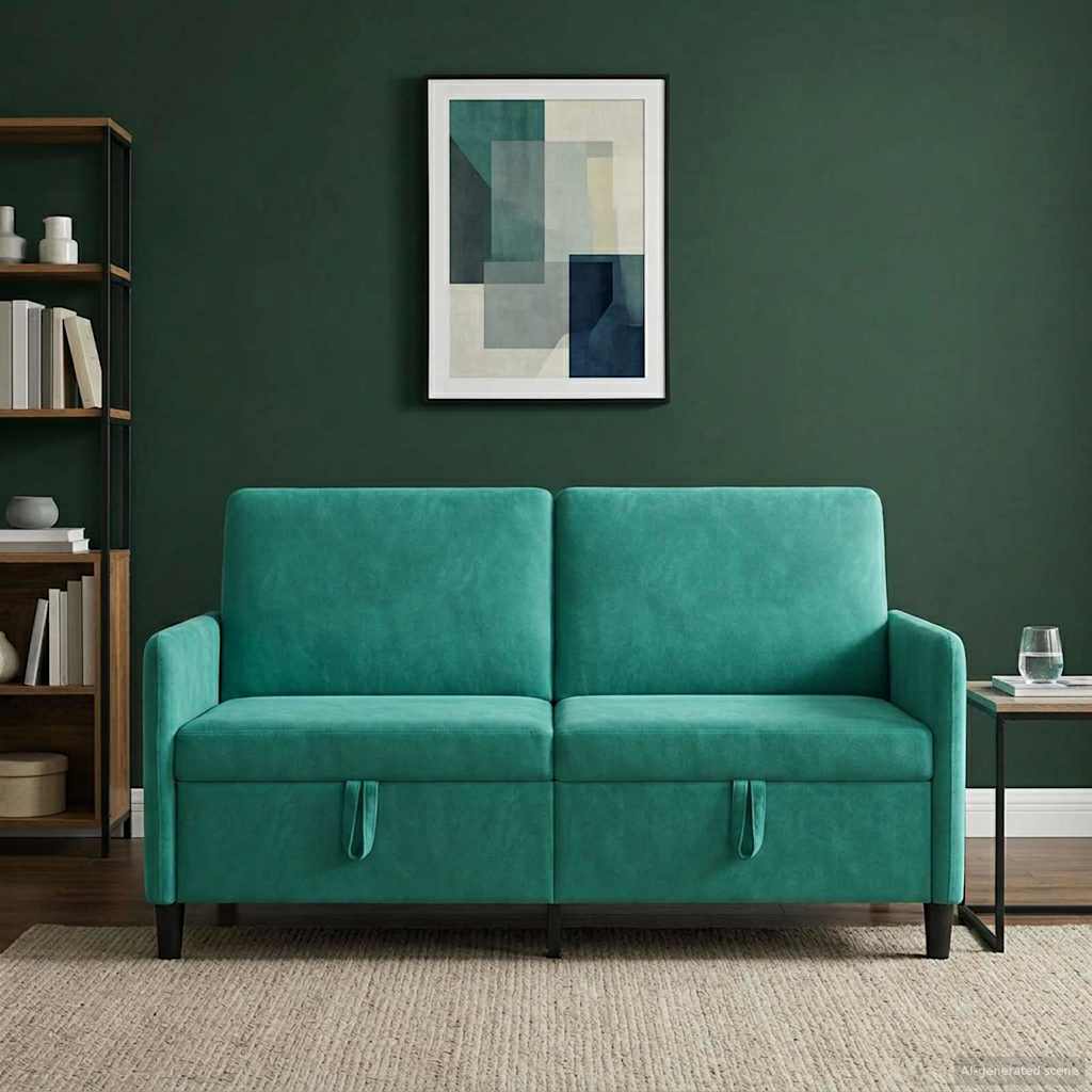 Sofa mit Stauraum Türkis 152 x 78 x 87 cm Polyester