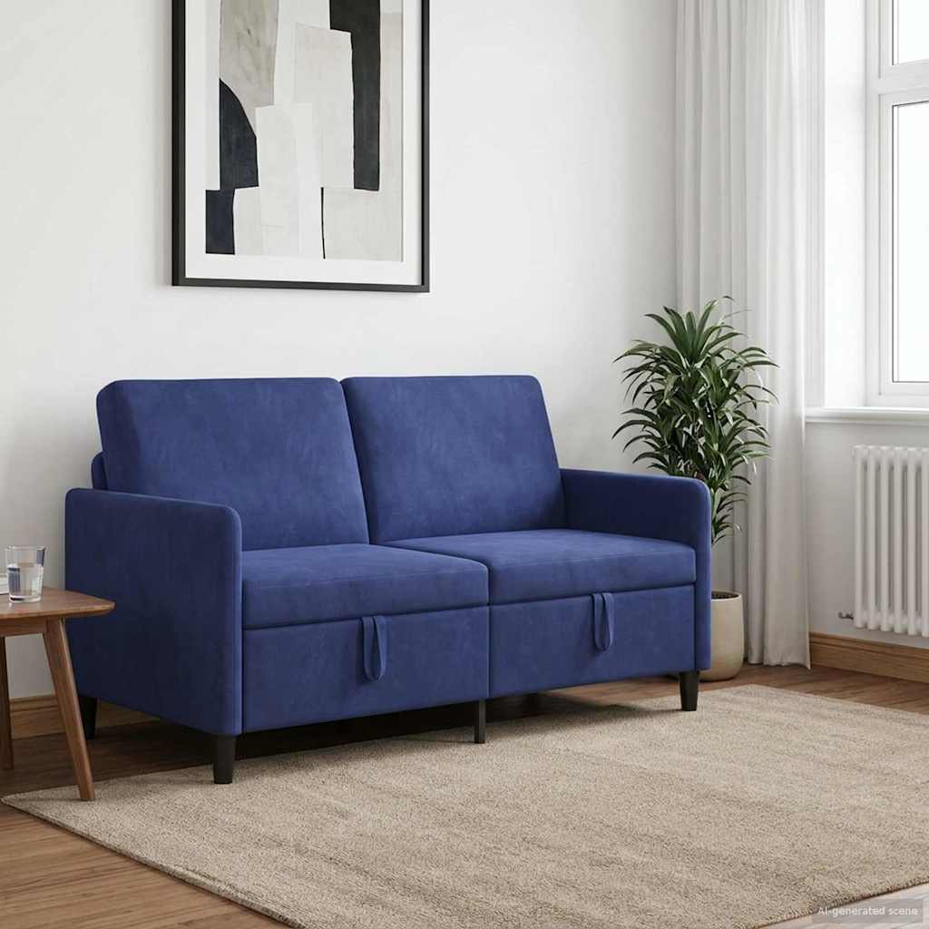 Sofa mit Stauraum Polizeiblau 152 x 78 x 87 cm Polyester