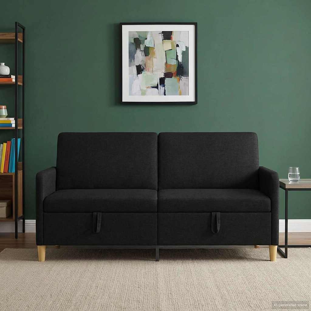 Sofa mit Stauraum Schwarz 172 x 78 x 87 cm Polyester
