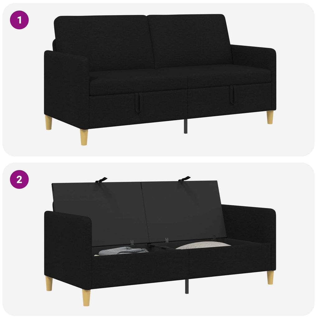 Sofa mit Stauraum Schwarz 172 x 78 x 87 cm Polyester