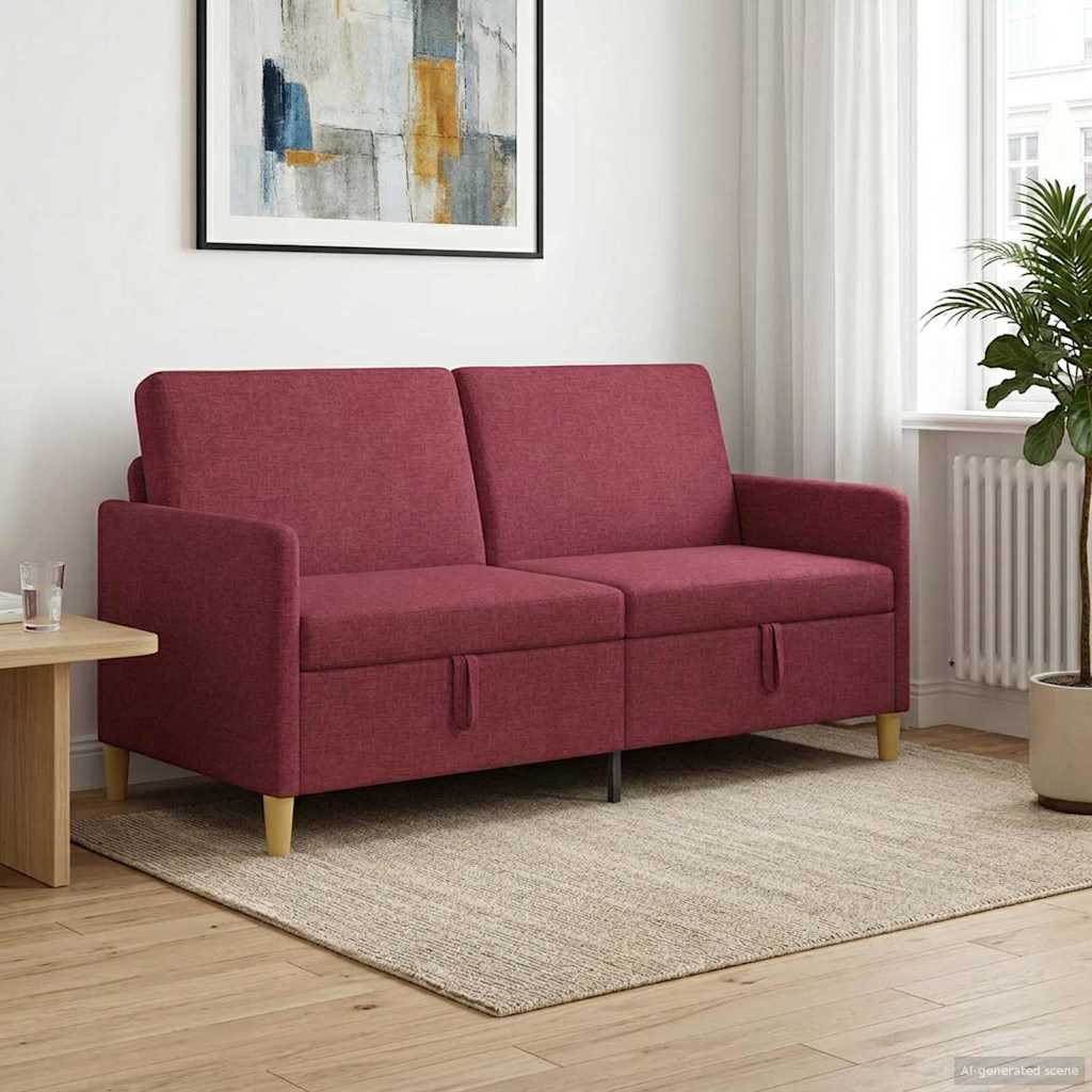 Sofa mit Stauraum Weinrot 172 x 78 x 87 cm Polyester