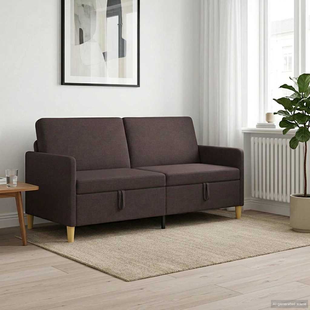 Sofa mit Stauraum Dunkelbraun 172 x 78 x 87 cm Polyester