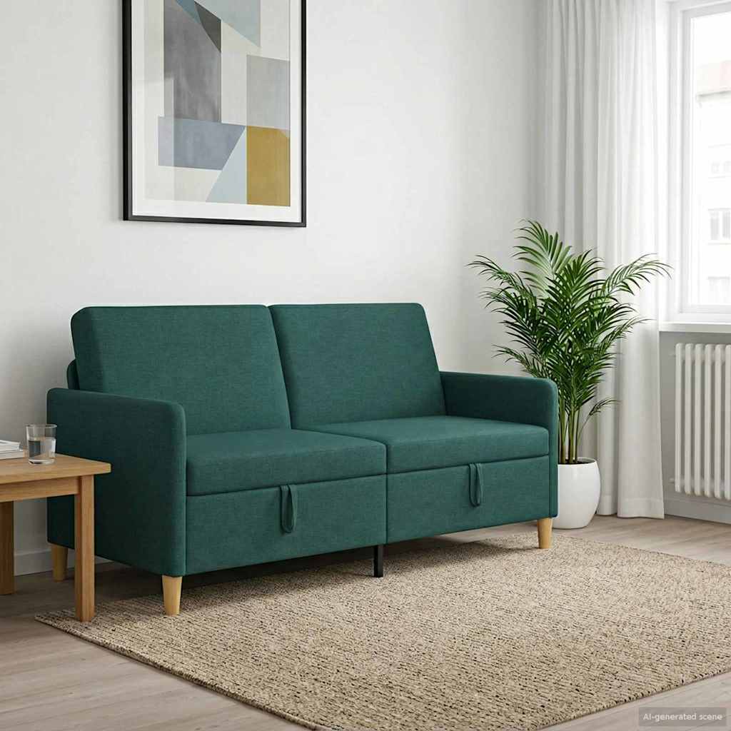 Sofa mit Stauraum Dunkelgrün 172 x 78 x 87 cm Polyester