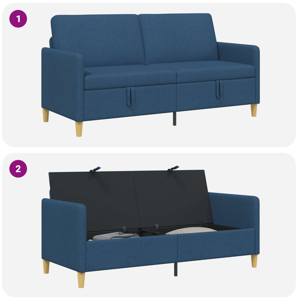 Sofa mit Stauraum Blau 172 x 78 x 87 cm Polyester