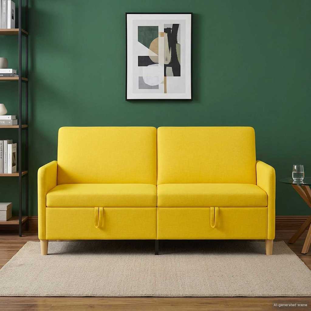 Sofa mit Stauraum Helles Gelb 172 x 78 x 87 cm Polyester