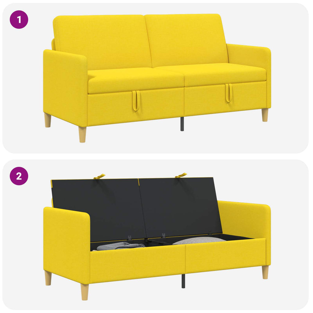 Sofa mit Stauraum Helles Gelb 172 x 78 x 87 cm Polyester