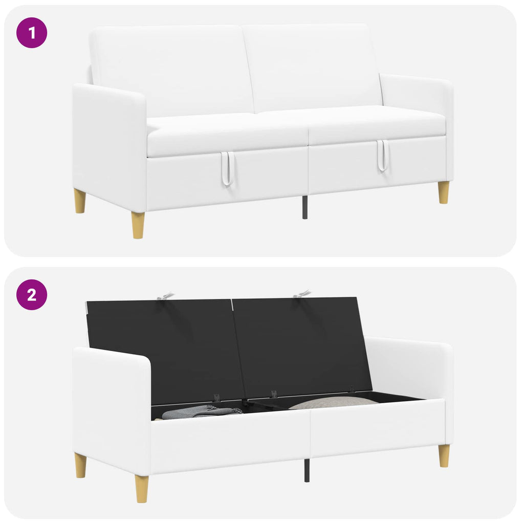 Sofa mit Stauraum Weiß 172 x 78 x 87 cm Polyester