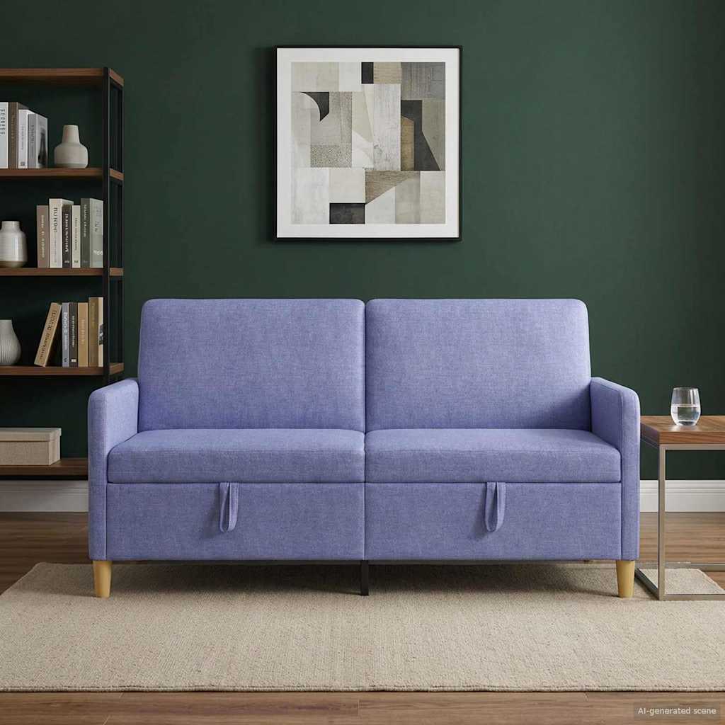 Sofa mit Stauraum Jeans blau 172 x 78 x 87 cm Polyester