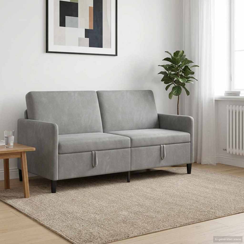 Sofa mit Stauraum Hellgrau 172 x 78 x 87 cm Polyester