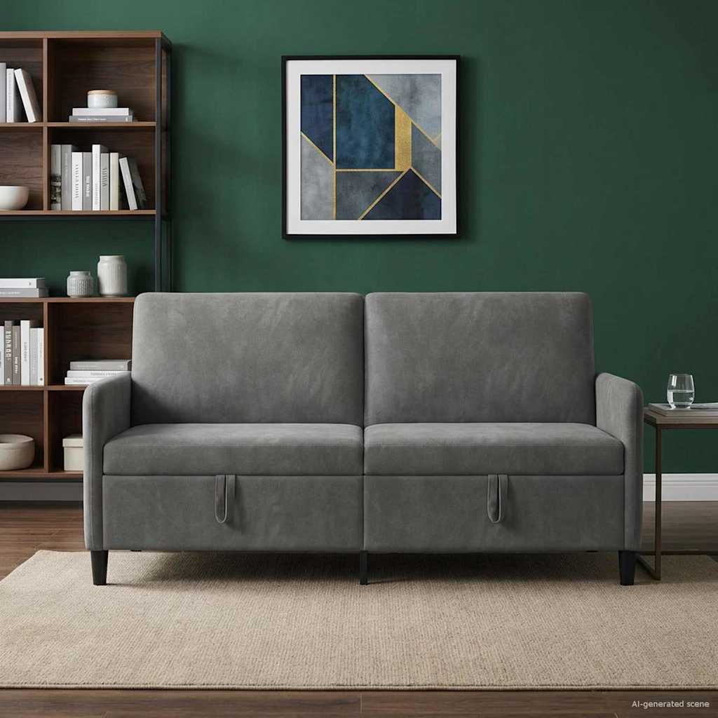 Sofa mit Stauraum Dunkelgrau 172 x 78 x 87 cm Polyester