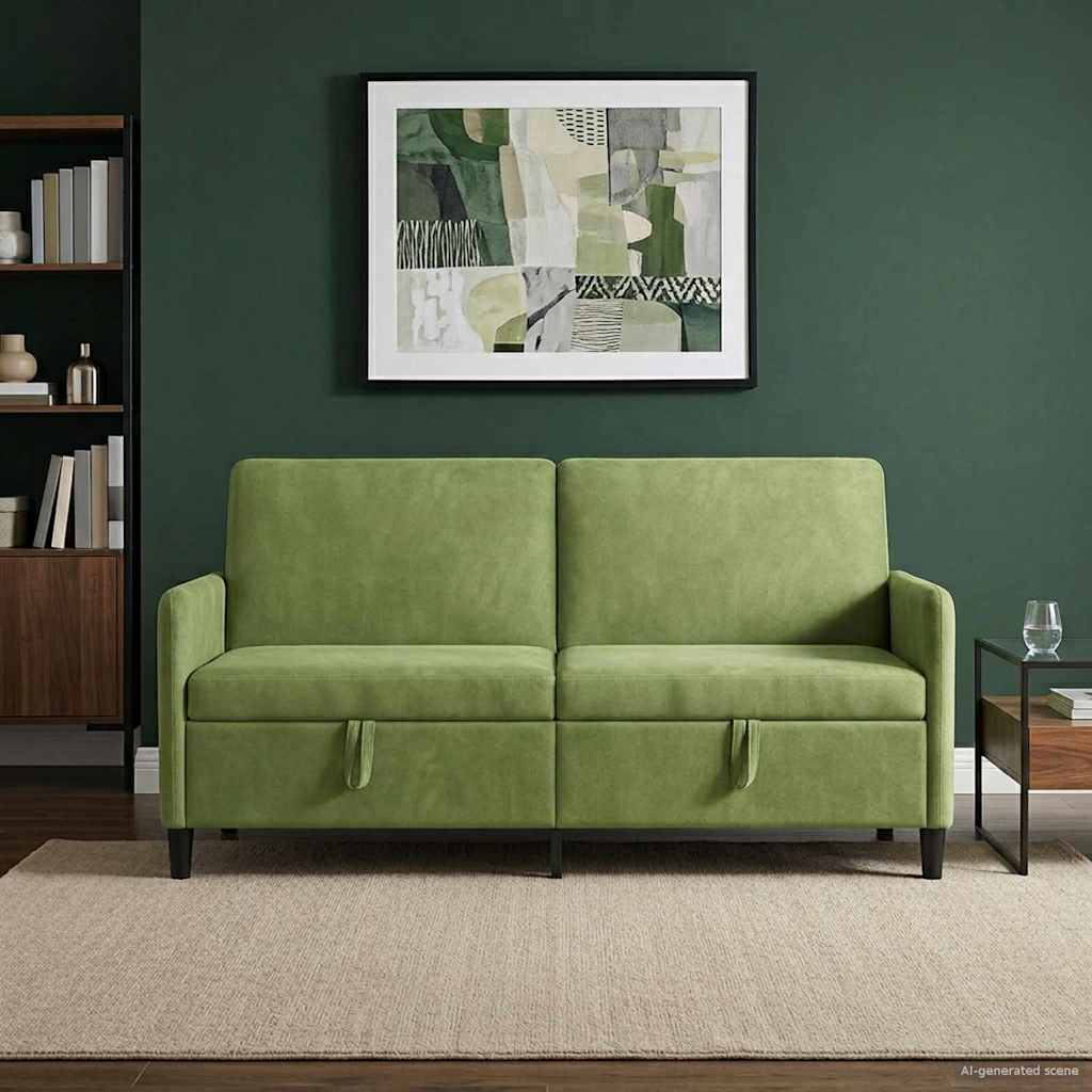 Sofa mit Stauraum Hellgrün 172 x 78 x 87 cm Polyester