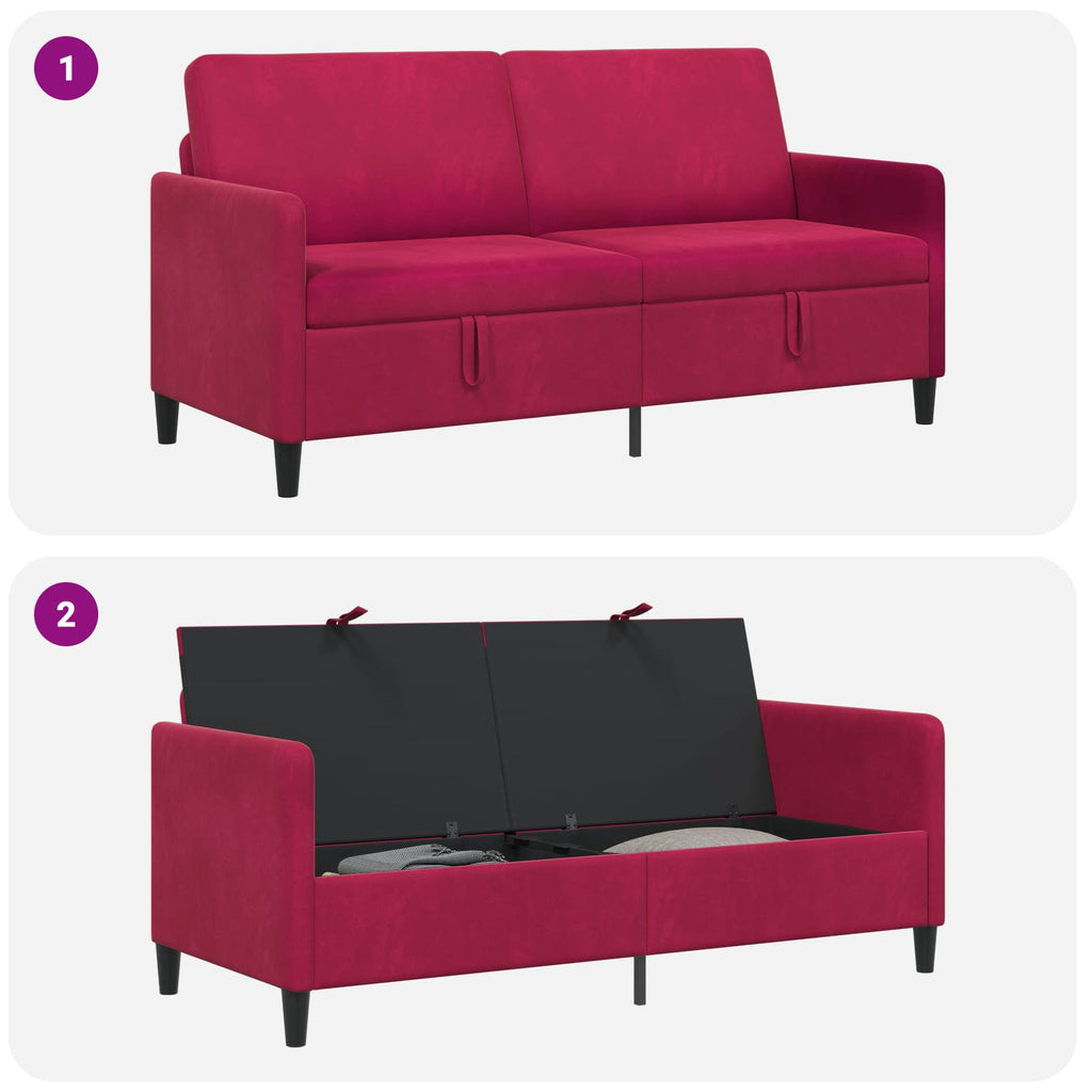 Sofa mit Stauraum Weinrot 172 x 78 x 87 cm Polyester