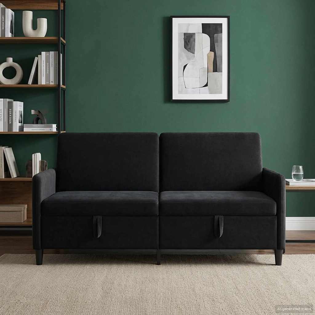 Sofa mit Stauraum Schwarz 172 x 78 x 87 cm Polyester