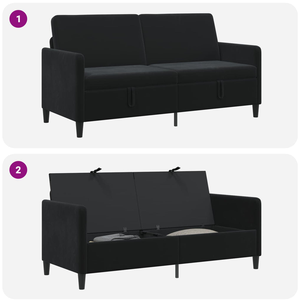 Sofa mit Stauraum Schwarz 172 x 78 x 87 cm Polyester