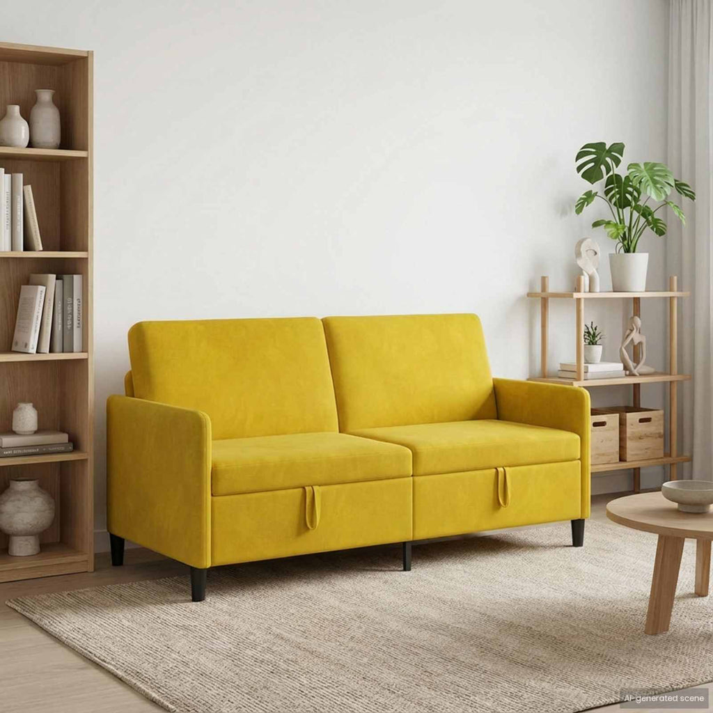 Sofa mit Stauraum Gelb 172 x 78 x 87 cm Polyester