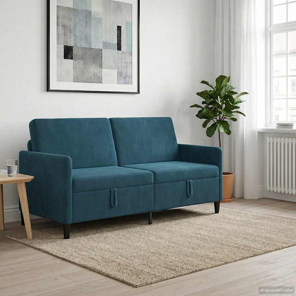 Sofa mit Stauraum Blau 172 x 78 x 87 cm Polyester