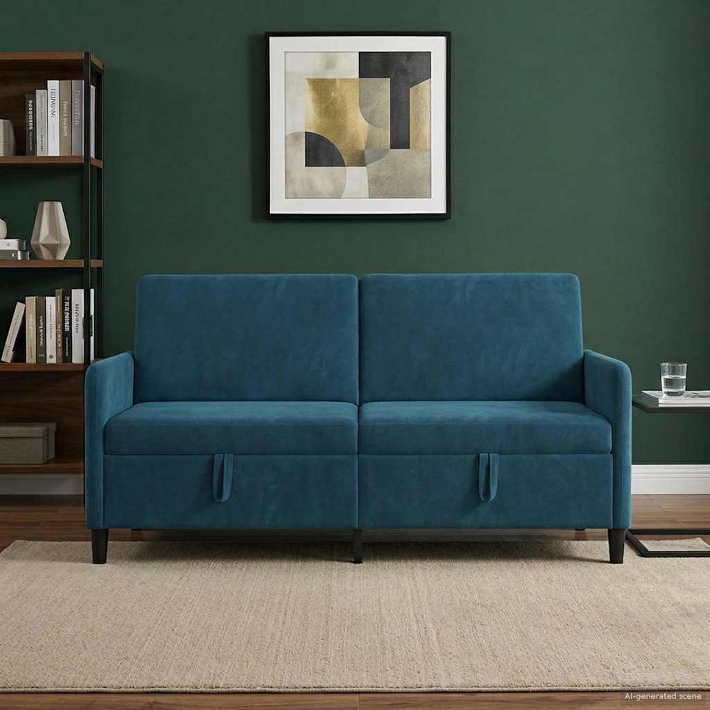Sofa mit Stauraum Blau 172 x 78 x 87 cm Polyester