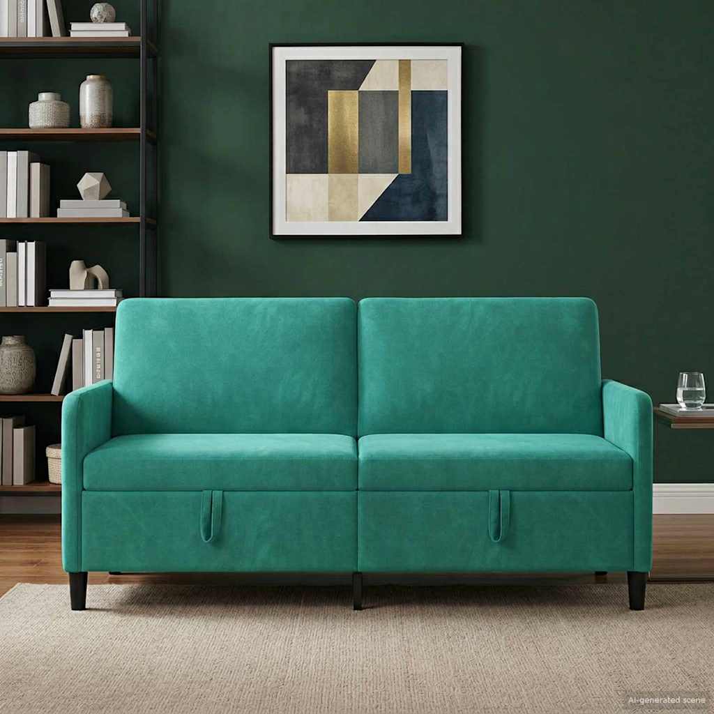 Sofa mit Stauraum Türkis 172 x 78 x 87 cm Polyester