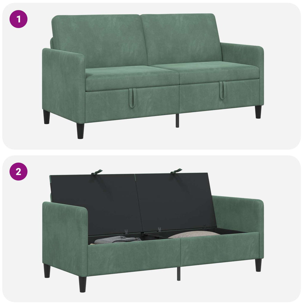 Sofa mit Stauraum Meergrün 172 x 78 x 87 cm Polyester