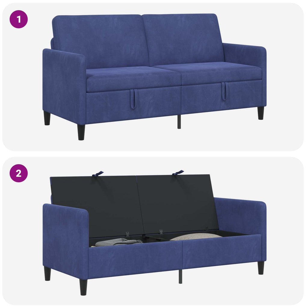 Sofa mit Stauraum Polizeiblau 172 x 78 x 87 cm Polyester