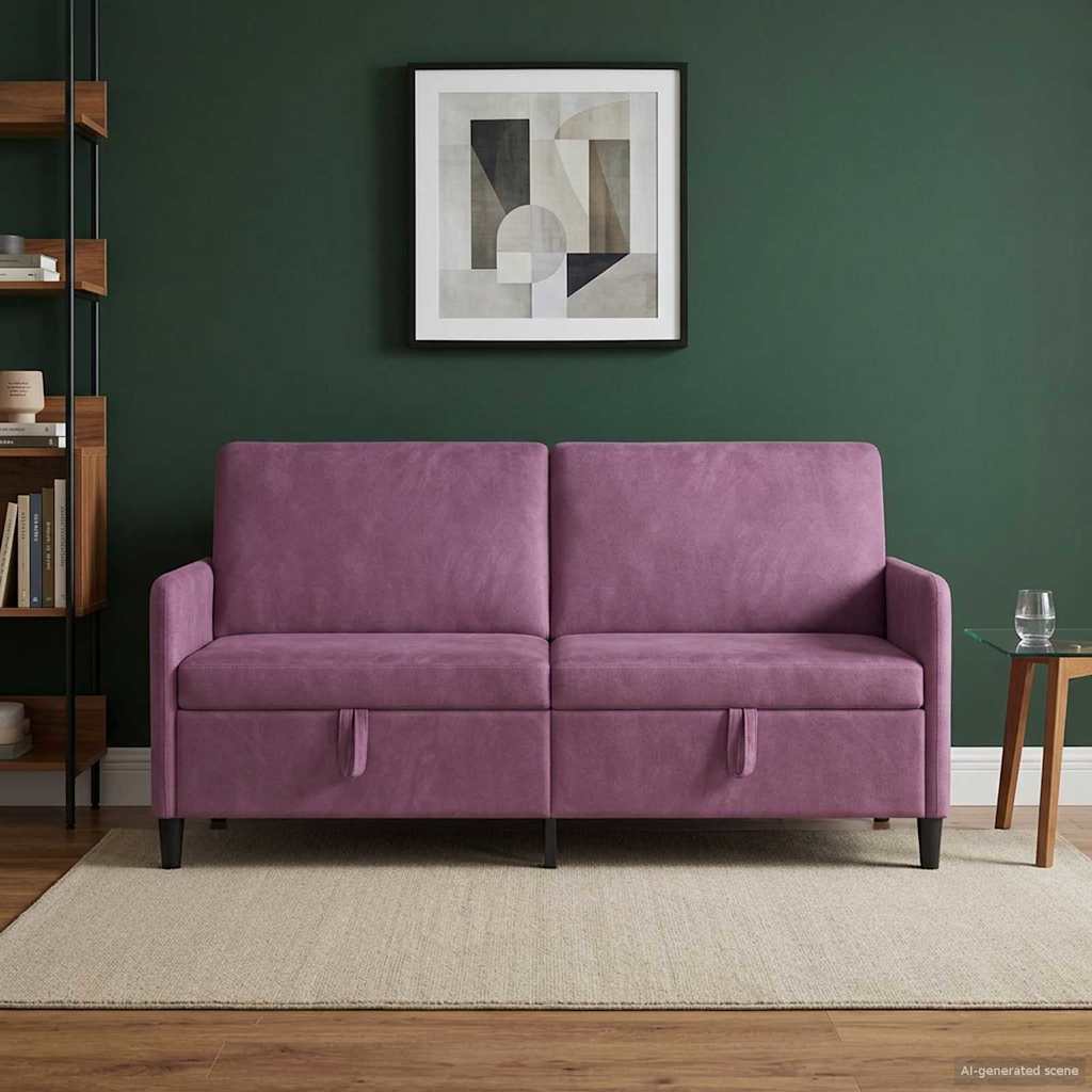 Sofa mit Stauraum Lila 172 x 78 x 87 cm Polyester