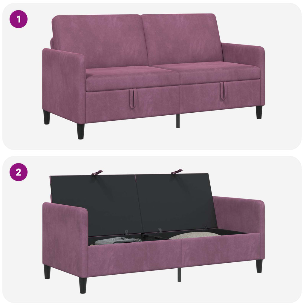 Sofa mit Stauraum Lila 172 x 78 x 87 cm Polyester