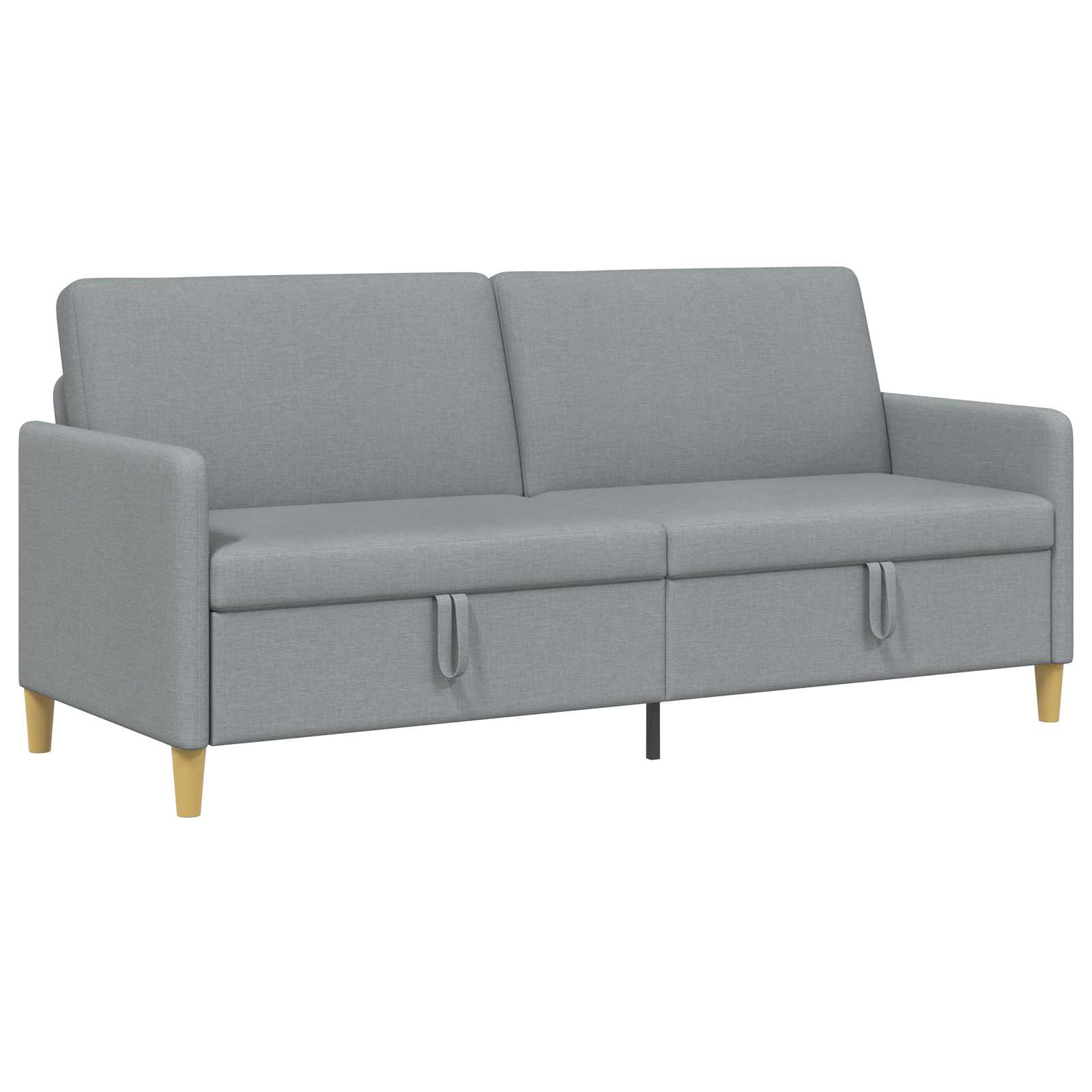 Sofa mit Stauraum Hellgrau 192 x 78 x 87 cm Polyester