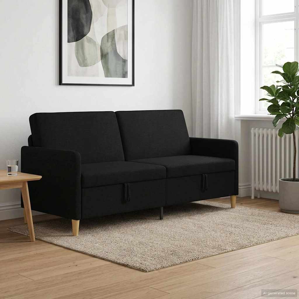 Sofa mit Stauraum Schwarz 192 x 78 x 87 cm Polyester