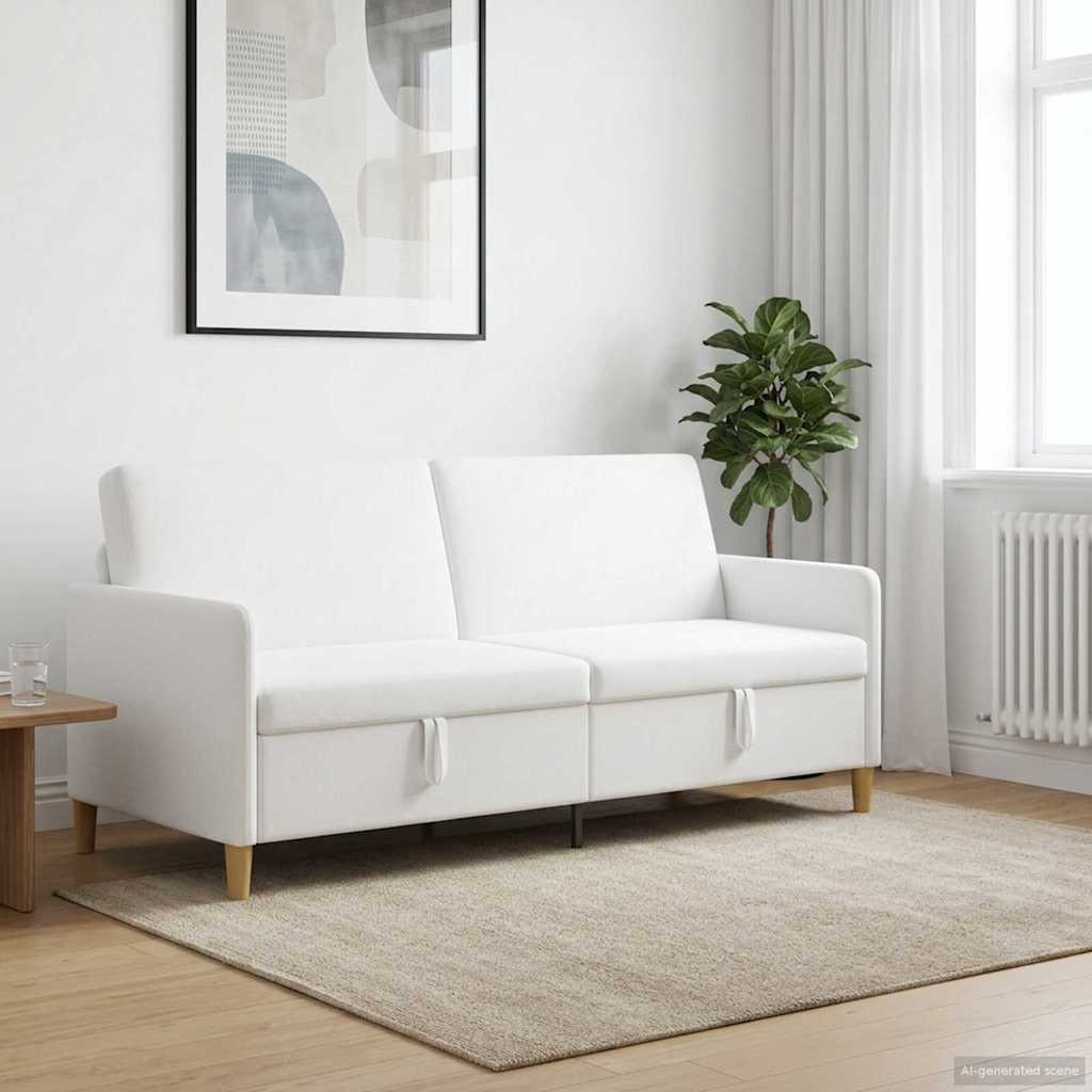 Sofa mit Stauraum Weiß 192 x 78 x 87 cm Polyester