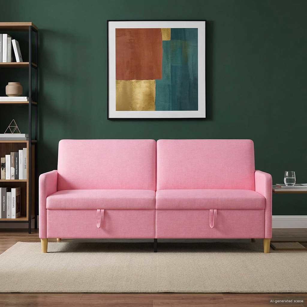 Sofa mit Stauraum Rosa 192 x 78 x 87 cm Polyester