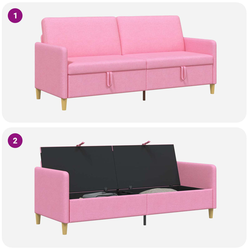Sofa mit Stauraum Rosa 192 x 78 x 87 cm Polyester