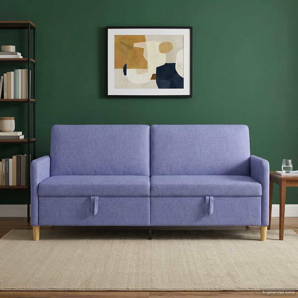 Sofa mit Stauraum Jeans blau 192 x 78 x 87 cm Polyester