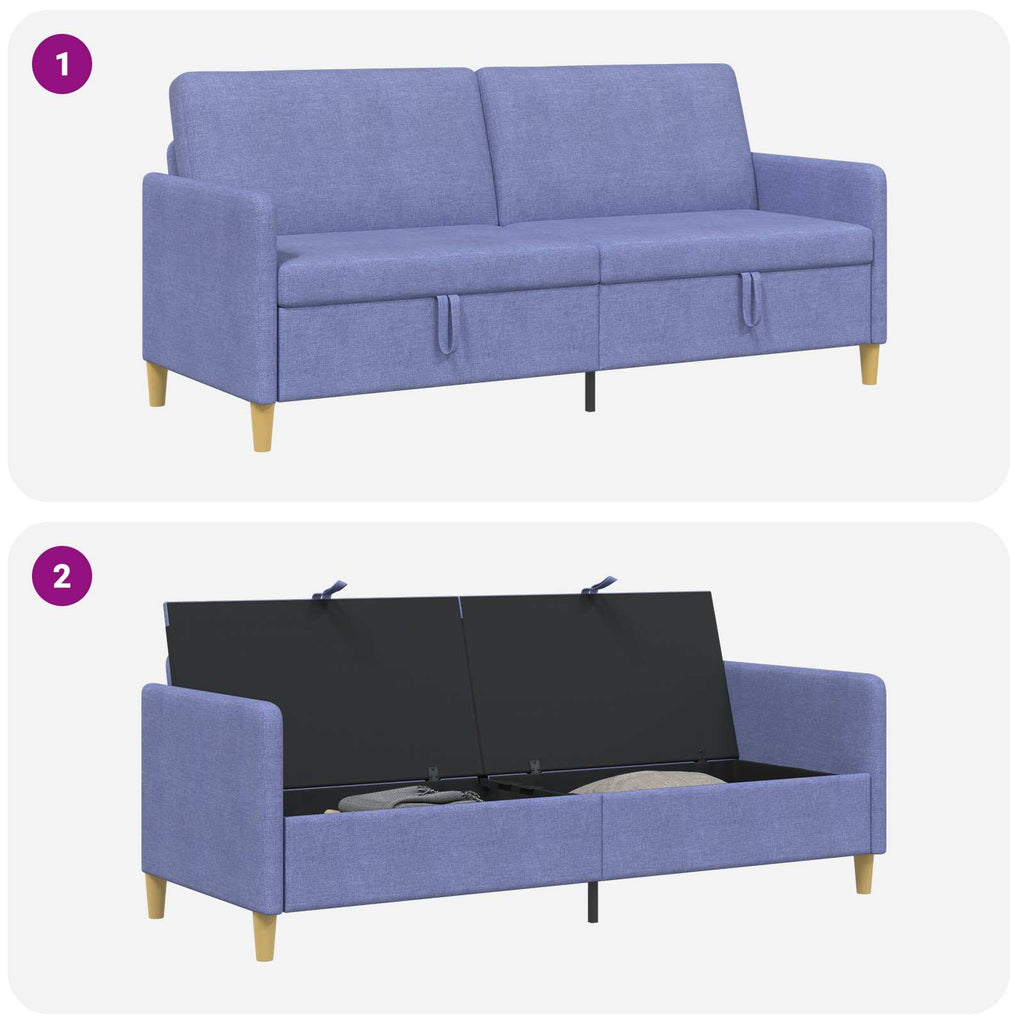 Sofa mit Stauraum Jeans blau 192 x 78 x 87 cm Polyester