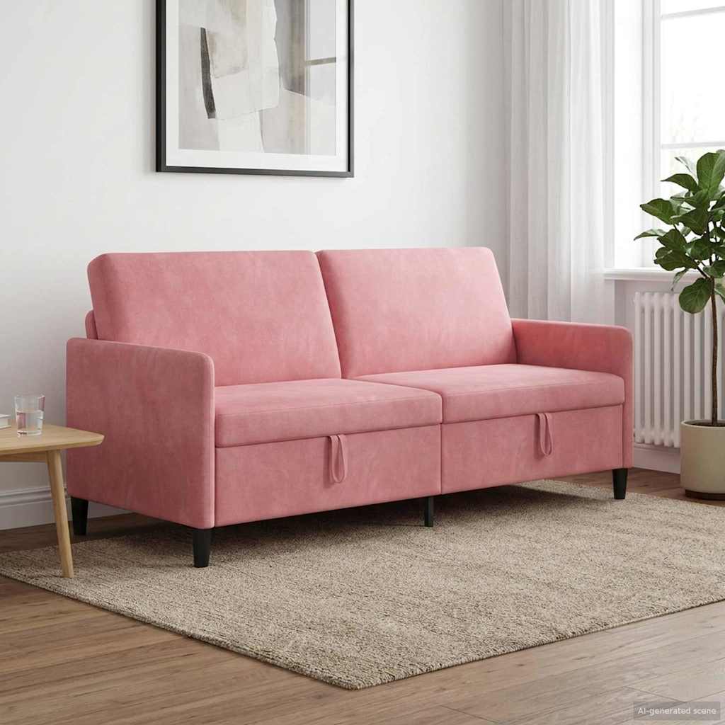 Sofa mit Stauraum Rosa 192 x 78 x 87 cm Polyester