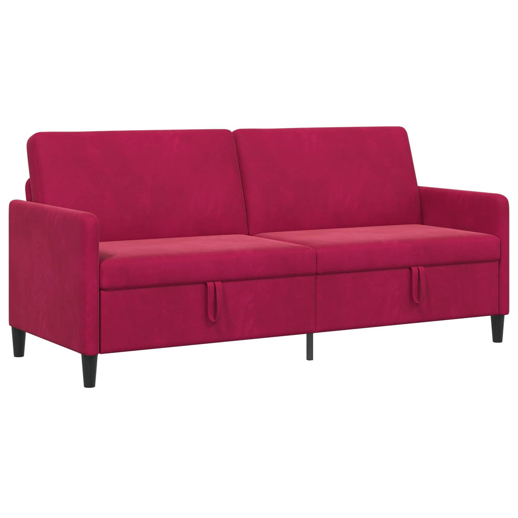 Sofa mit Stauraum Weinrot 192 x 78 x 87 cm Polyester
