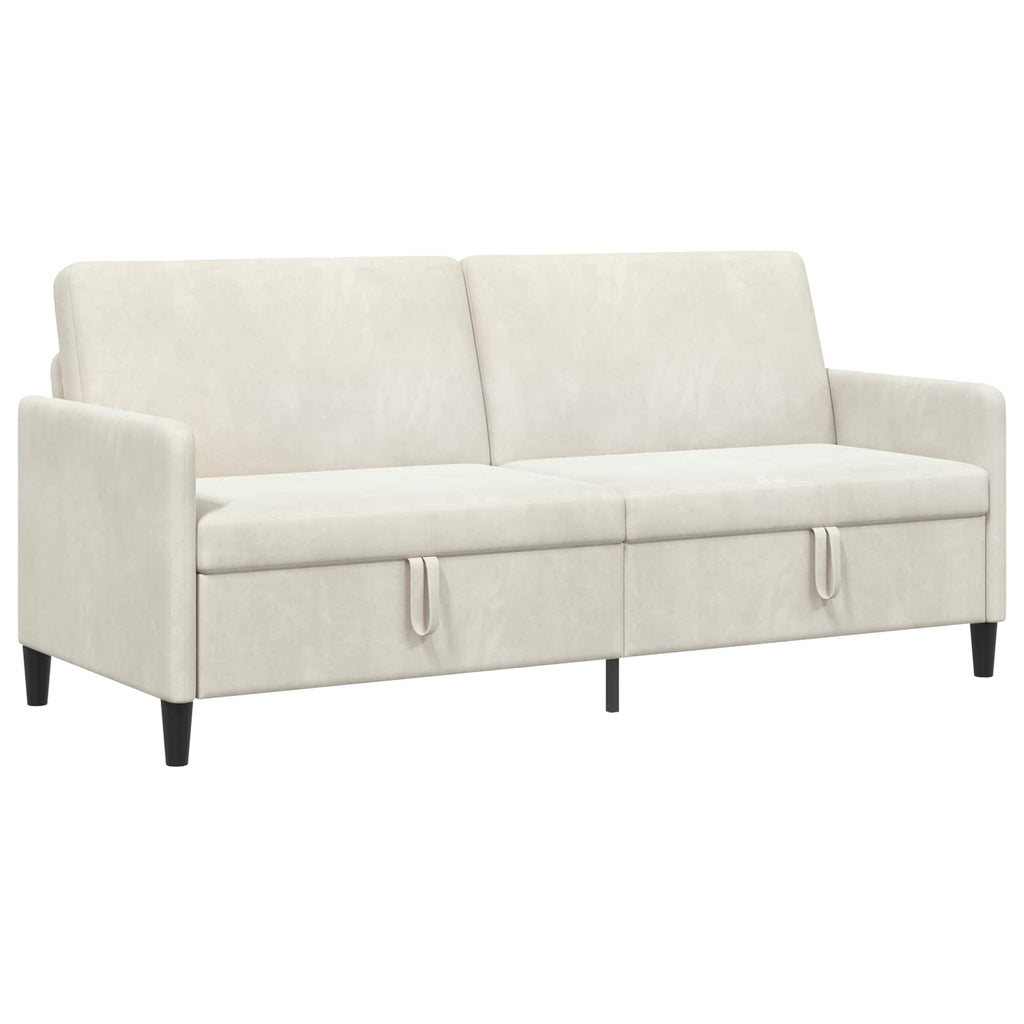Sofa mit Stauraum Creme 192 x 78 x 87 cm Polyester