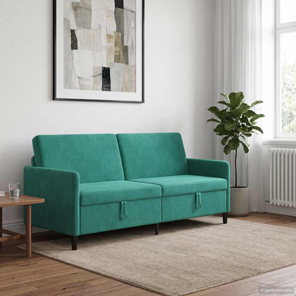 Sofa mit Stauraum Türkis 192 x 78 x 87 cm Polyester