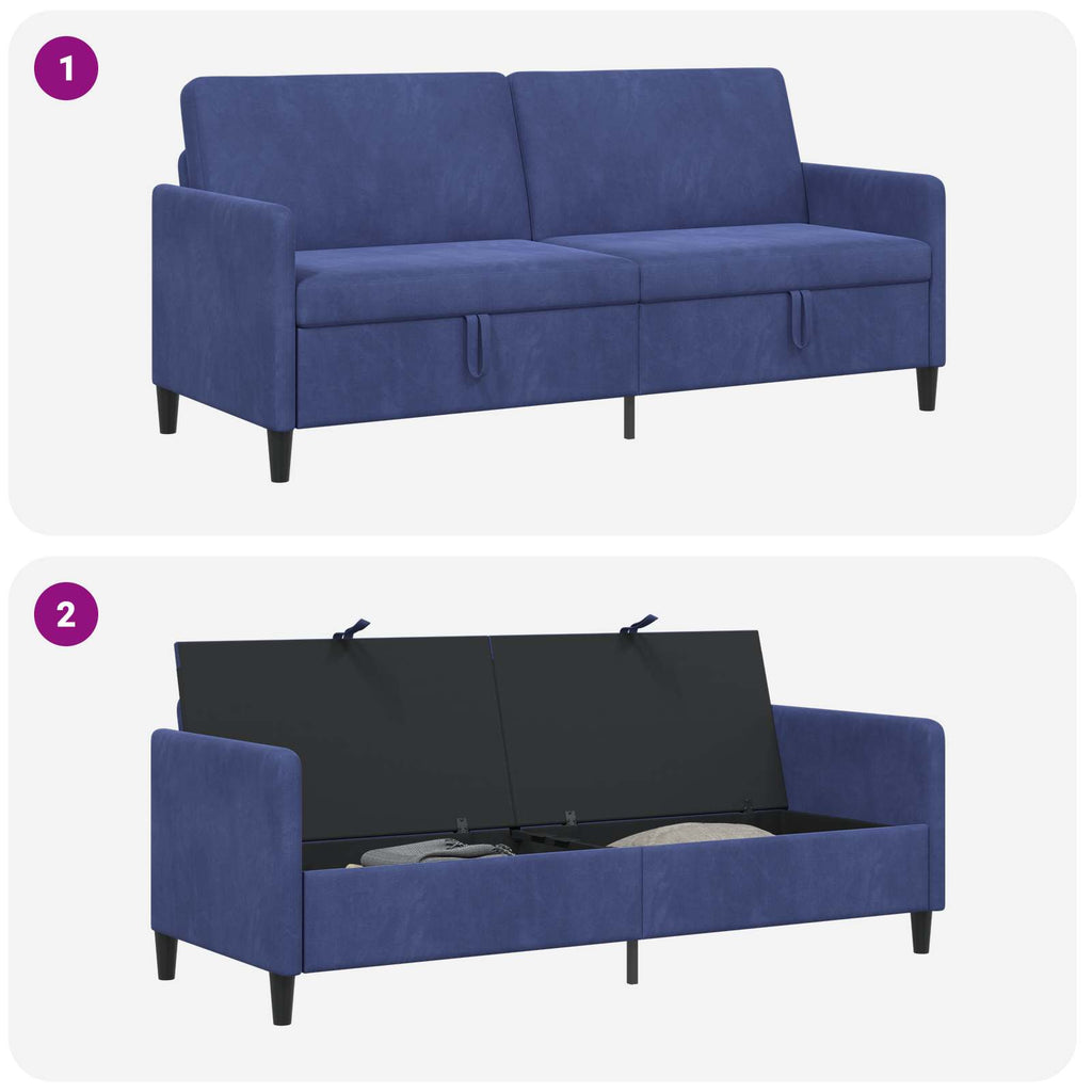 Sofa mit Stauraum Polizeiblau 192 x 78 x 87 cm Polyester