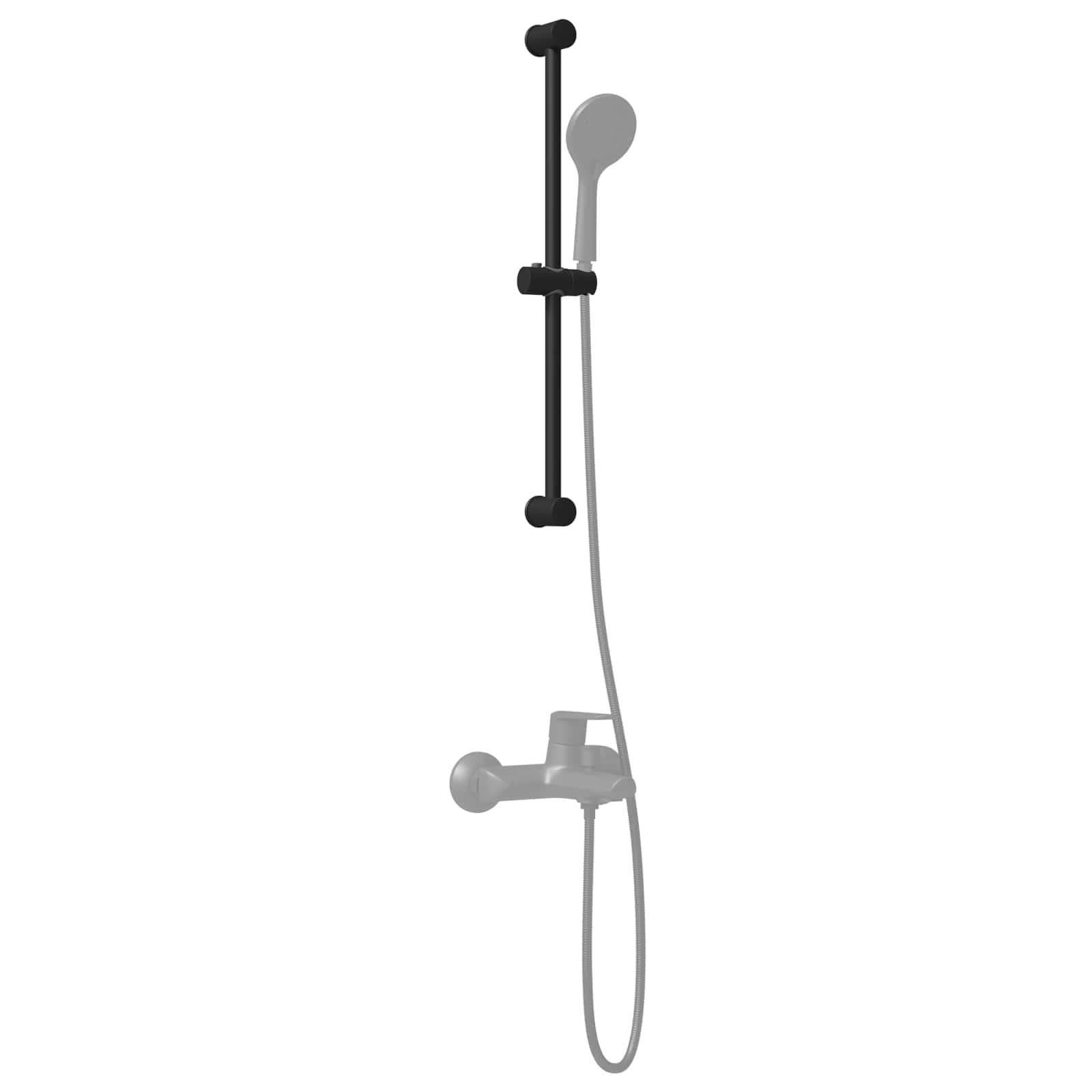 Duschkopfhalter Schwarz 71 cm Edelstahl