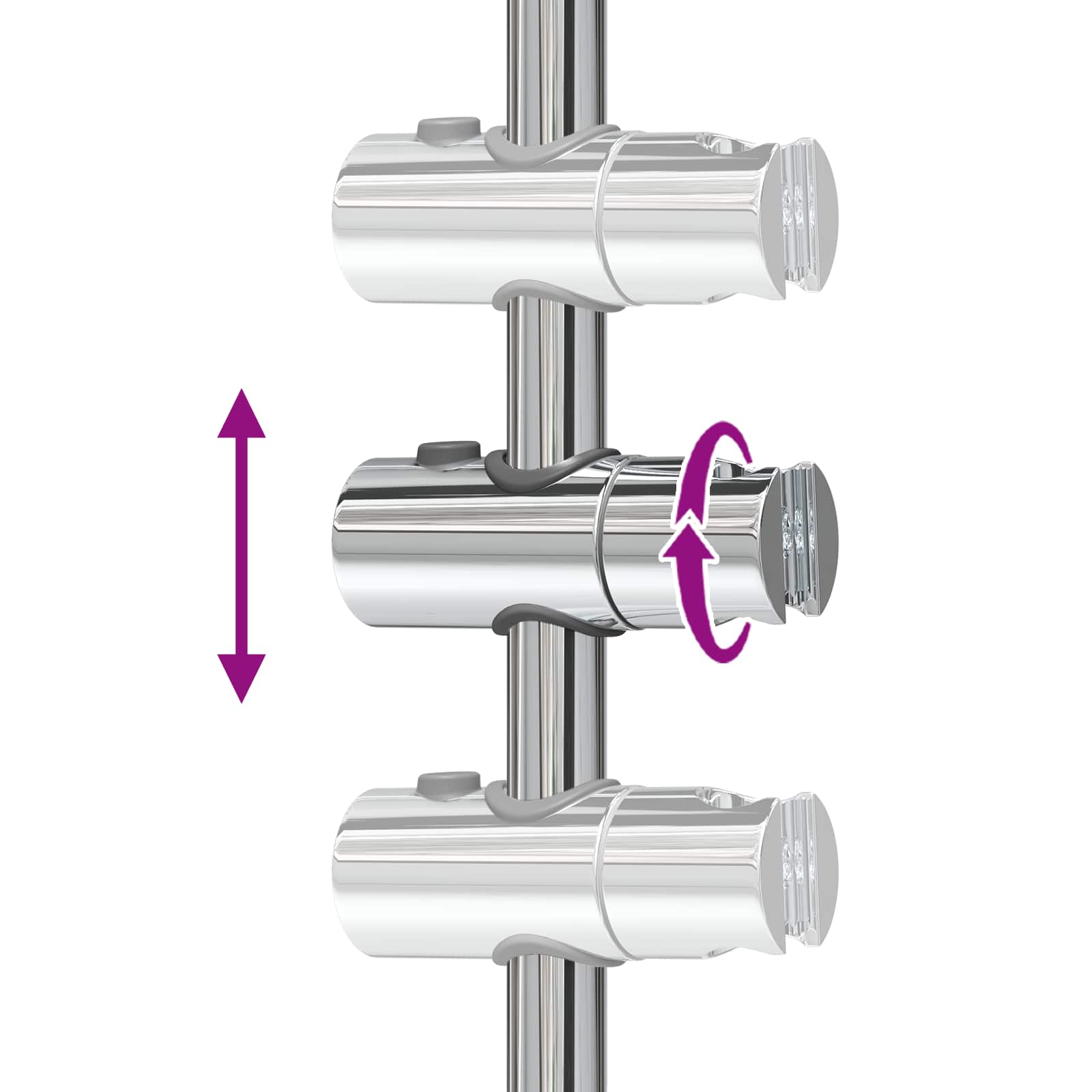 Duschkopfhalter Chrom 101 cm Edelstahl