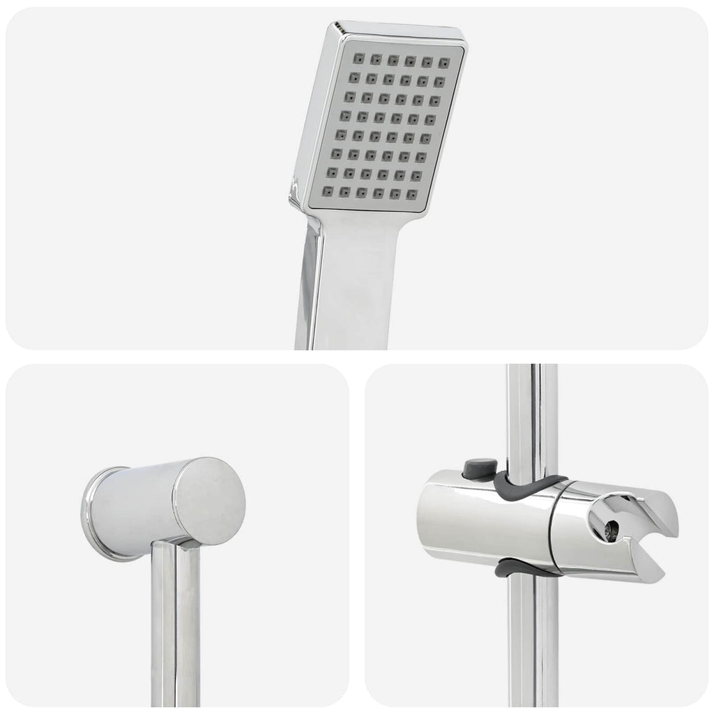 Duschsystem-Set Chrom 70 cm Edelstahl