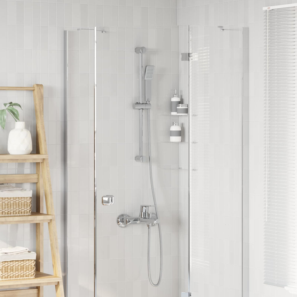 Duschsystem-Set Chrom 70 cm Edelstahl