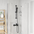 Duschsystem-Set Schwarz 70 cm Edelstahl