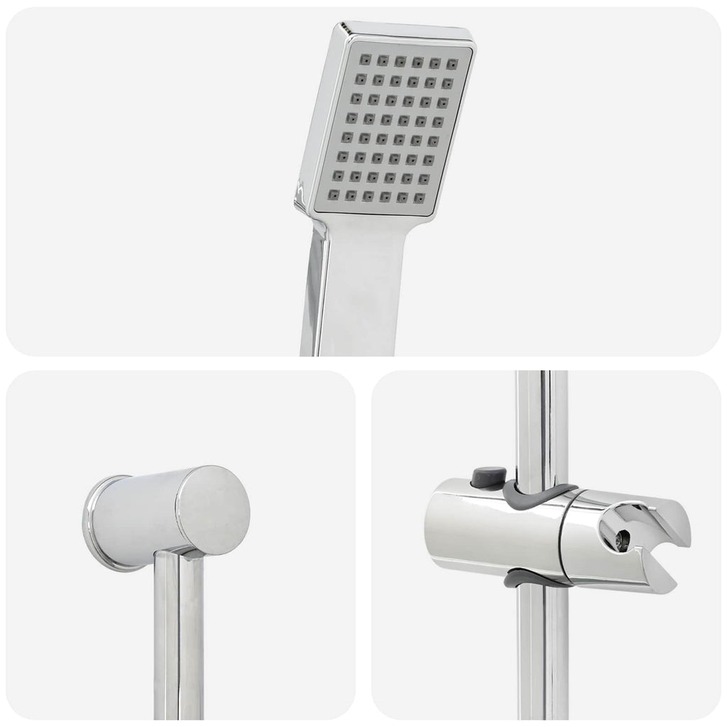 Duschsystem-Set Chrom 100 cm Edelstahl