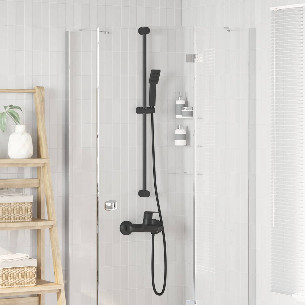 Duschsystem-Set Schwarz 100 cm Edelstahl