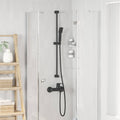 Duschsystem-Set Schwarz 100 cm Edelstahl