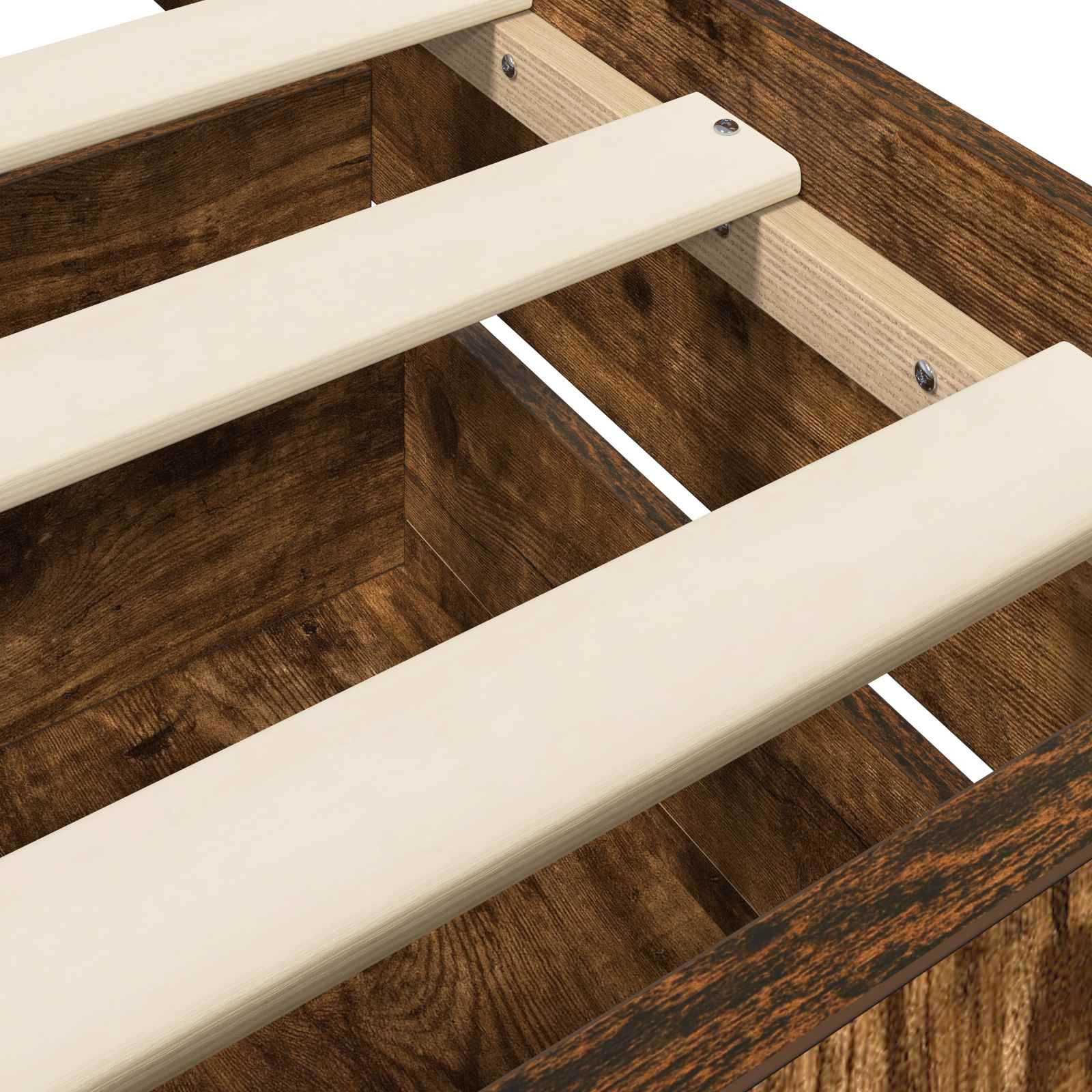 Bettrahmen mit Schubladen Geräucherte Eiche Holzwerkstoff