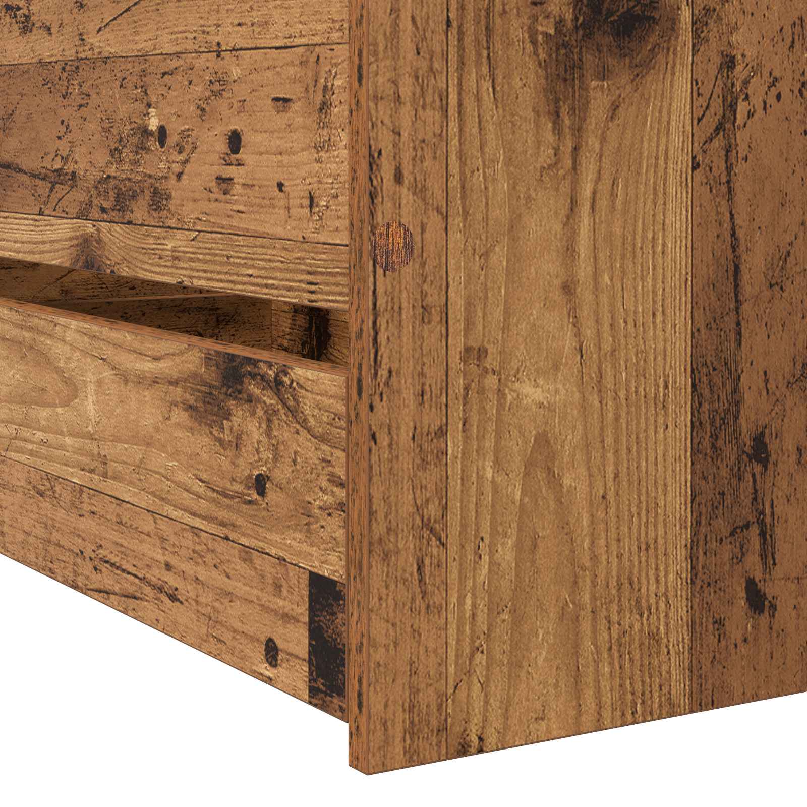 Bettrahmen mit Schubladen mit Kopfteil Altholz Holzwerkstoff